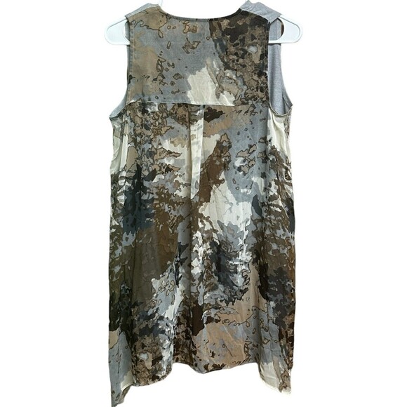 Logo Lounge Vest Women's Sz XS Gray/Brown Multicolor Sheer Back Watercolor Print - Picture 3 of 8